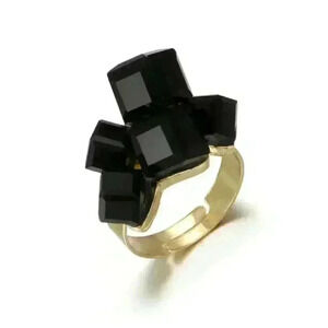 Black and Gold Statement Ring